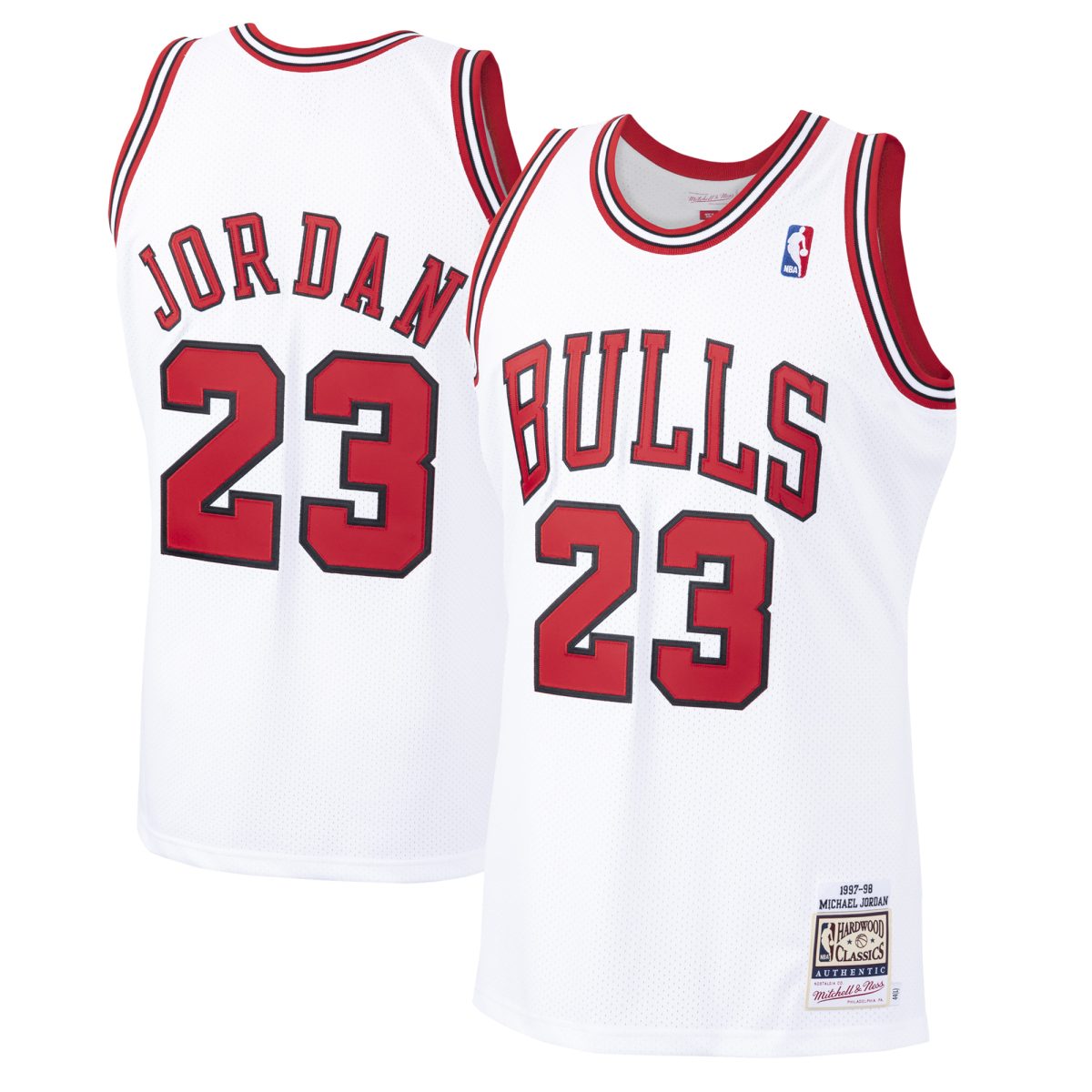 Men's Mitchell & Ness Michael Jordan White Chicago Bulls 1997/98 Hardwood Classics Authentic Jersey