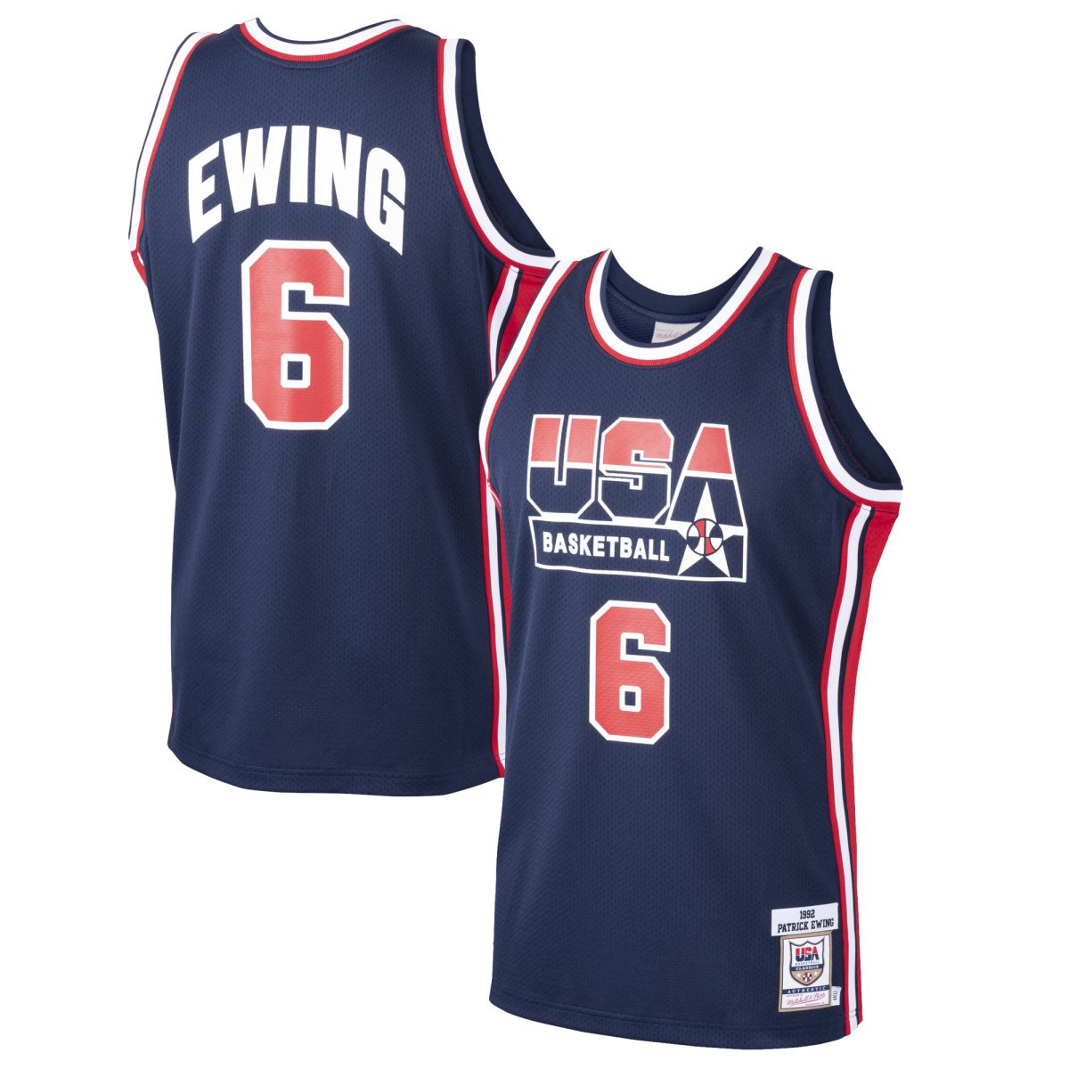 Men's Mitchell & Ness Patrick Ewing Navy USA Basketball 1992 Dream Team Authentic Jersey