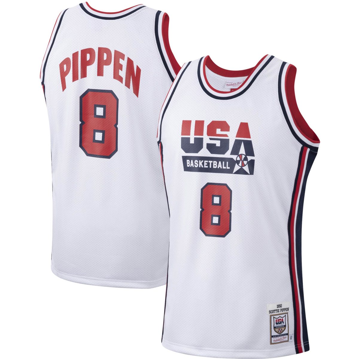 Men's Mitchell & Ness Scottie Pippen White USA Basketball 1992 Authentic Jersey