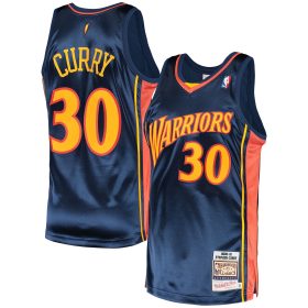 Men's Mitchell & Ness Stephen Curry Navy Golden State Warriors 2009/10 Hardwood Classics Authentic Jersey