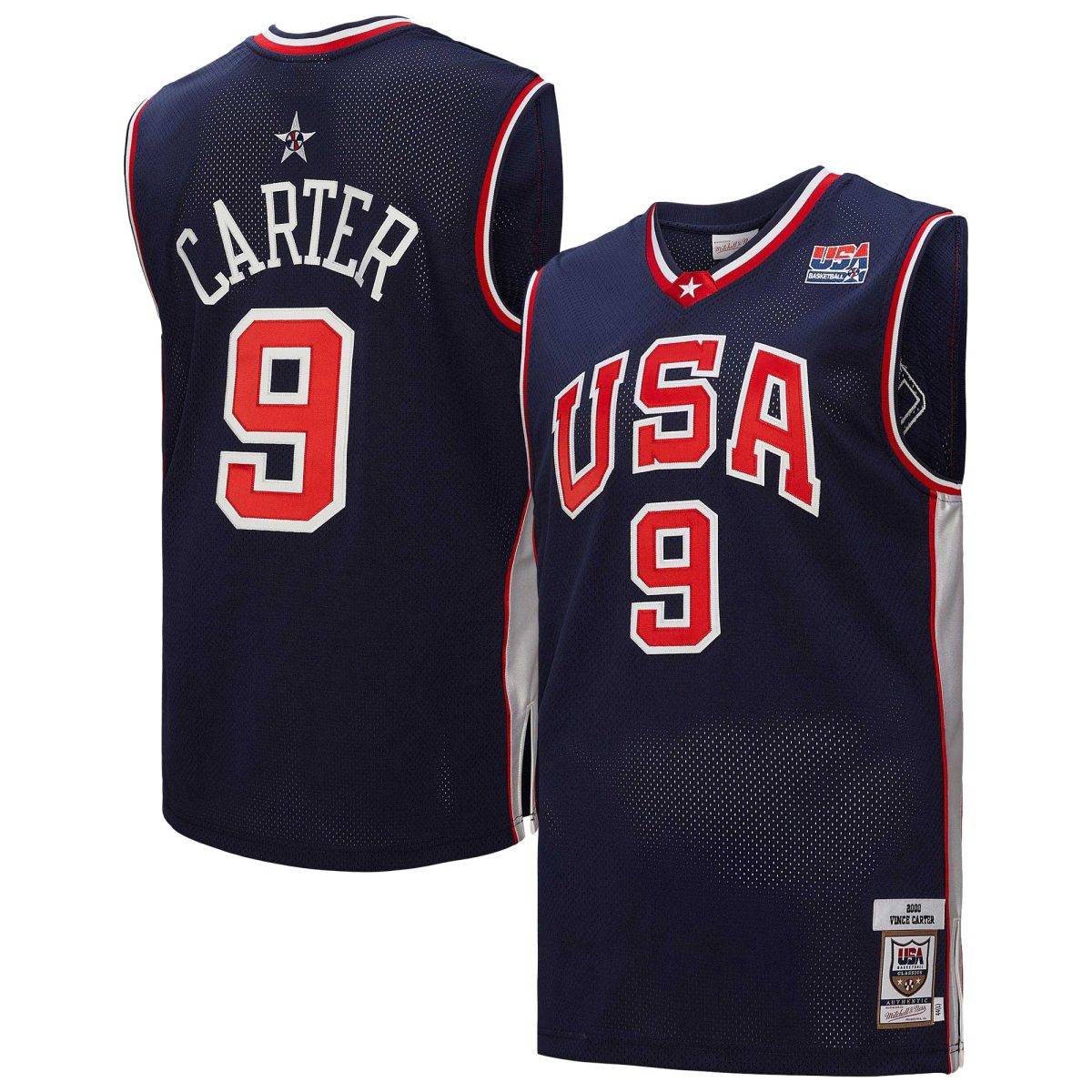 Men's Mitchell & Ness Vince Carter Navy USA Basketball 2000 Authentic Jersey