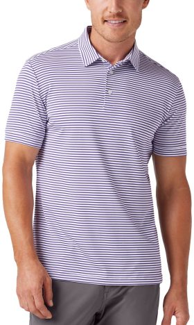 Mizzen+Main Versa Men's Golf Polo - Purple Stripe - Purple, Size: Large - Classic