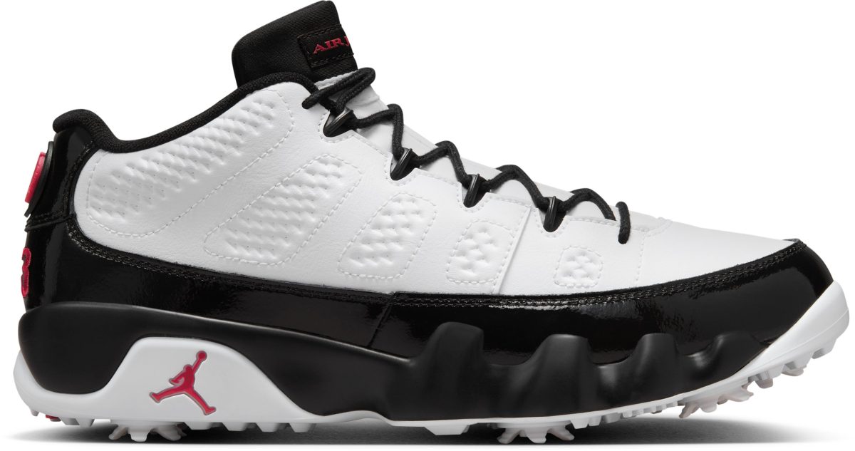 Nike Air Jordan 9 G Golf Shoes - White/Fire Red/Black/Cool Grey - 10 - MEDIUM