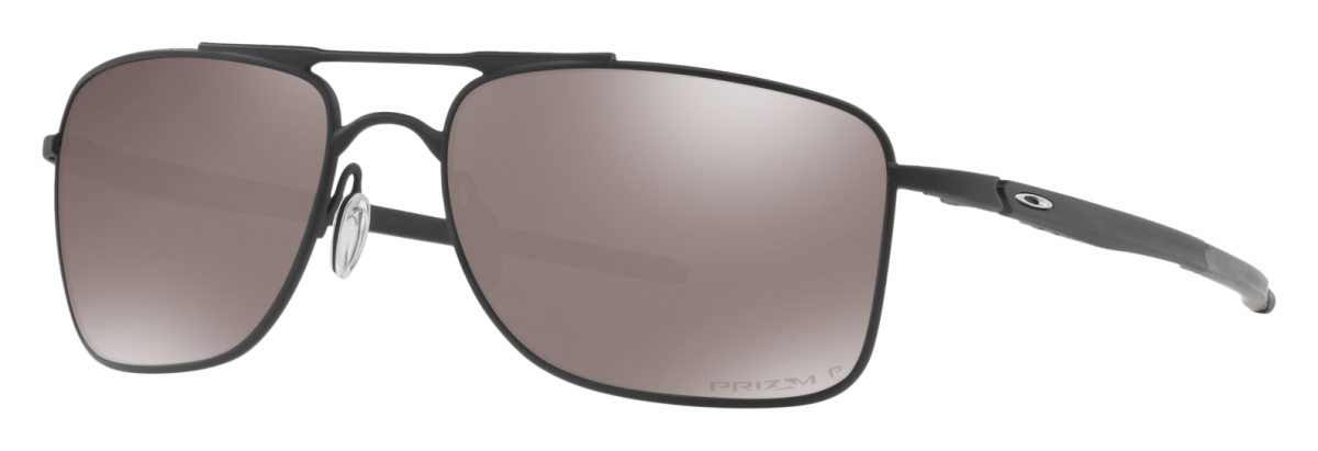 Oakley Gauge 8 OO4124 Prizm Grey Iridium Mirror Polarized Sunglasses - Matte Black/Prizm Black Iridium Mirror