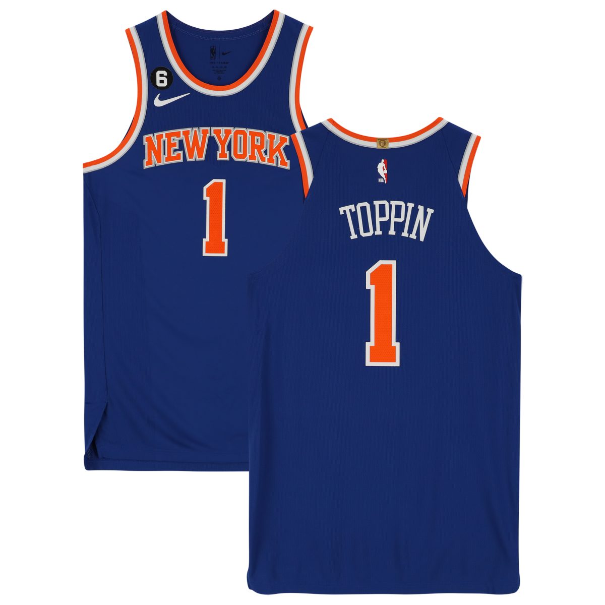 Obi Toppin New York Knicks Game-Used #1 Blue Jersey vs. Oklahoma City Thunder on November 21, 2022