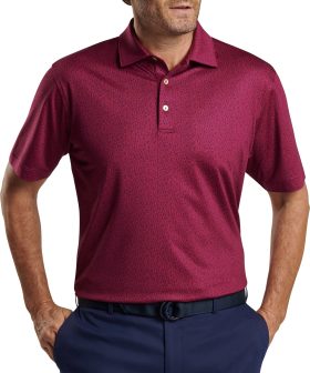 Peter Millar Beer Garden Performance Jersey Men's Golf Polo - Red, Size: Large