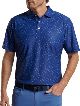 Peter Millar Fairway Par-Tee Performance Mesh Men's Golf Polo - Blue, Size: Medium