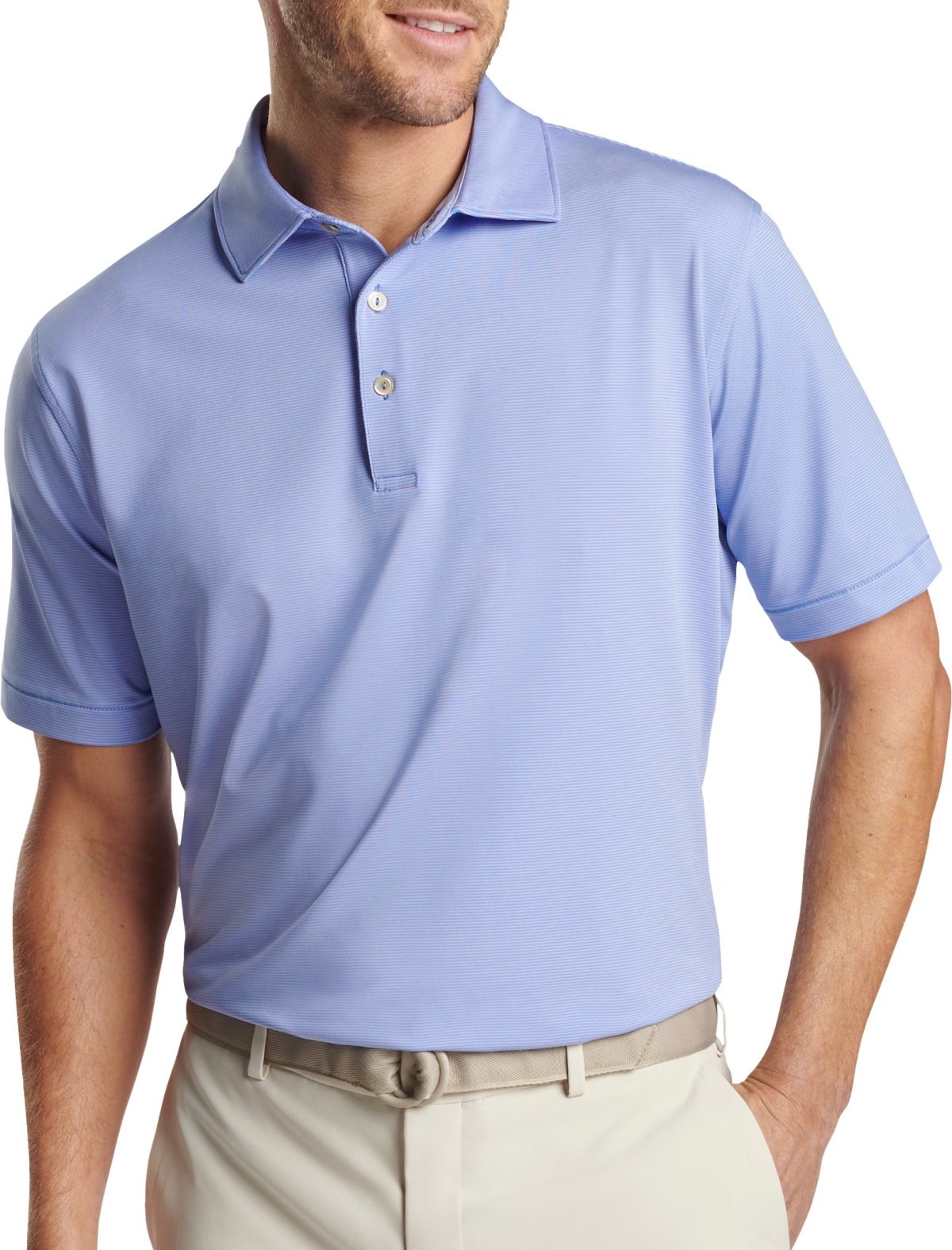 Peter Millar Jubilee Performance Jersey Men's Golf Polo - Blue, Size: X-Large