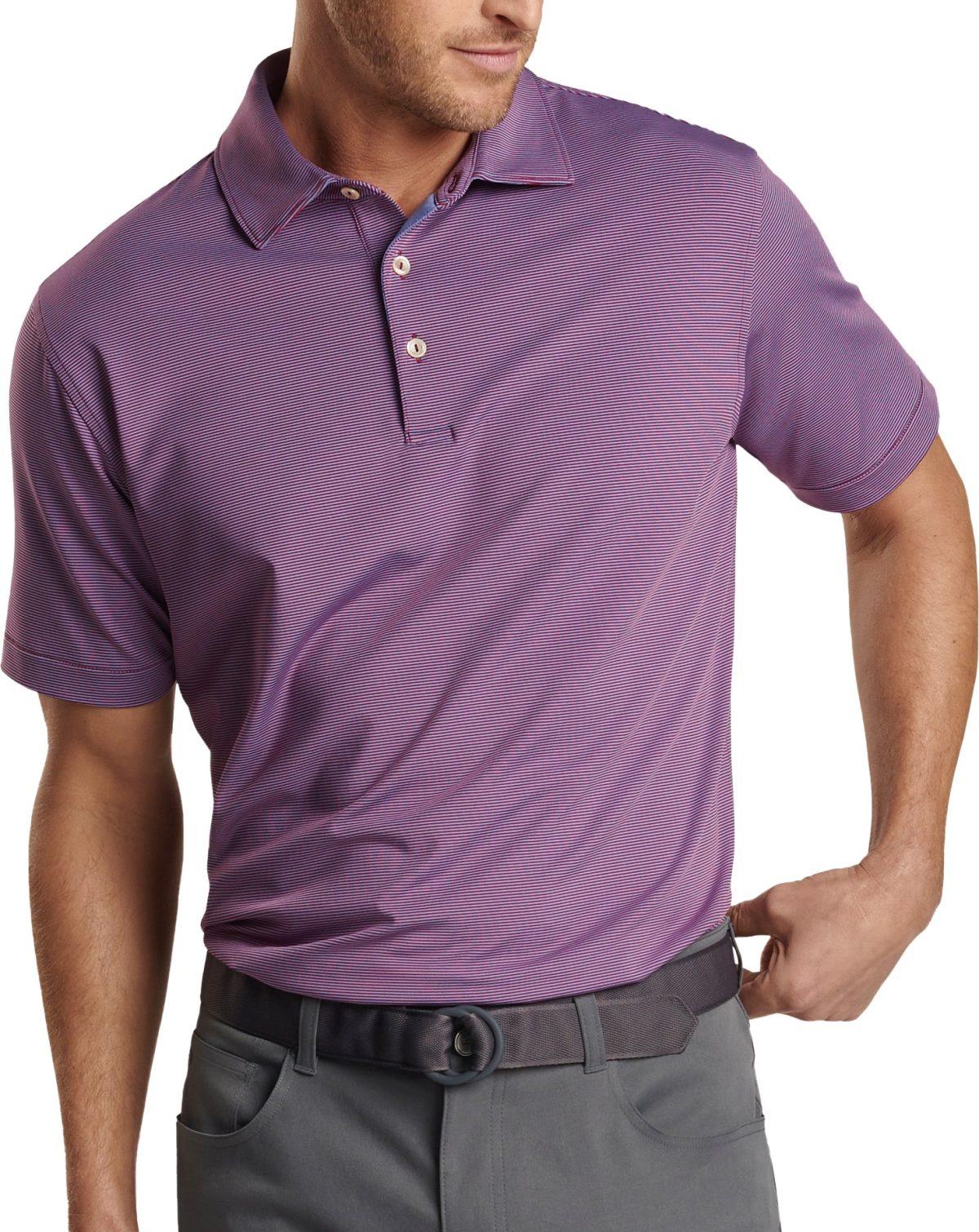 Peter Millar Jubilee Performance Jersey Men's Golf Polo - Red, Size: Large