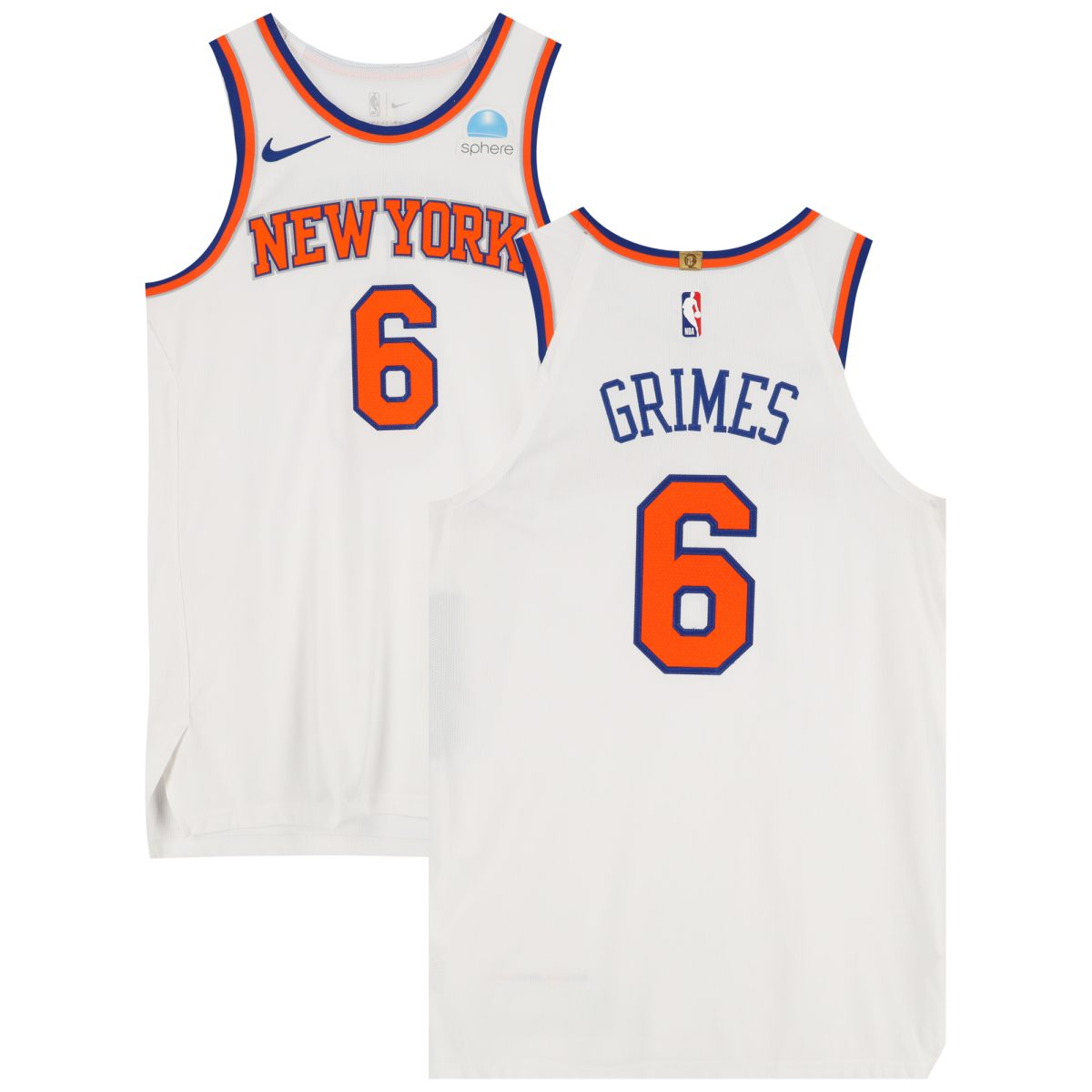 Quentin Grimes New York Knicks Game-Used #6 White Jersey vs. Minnesota Timberwolves on November 20, 2023