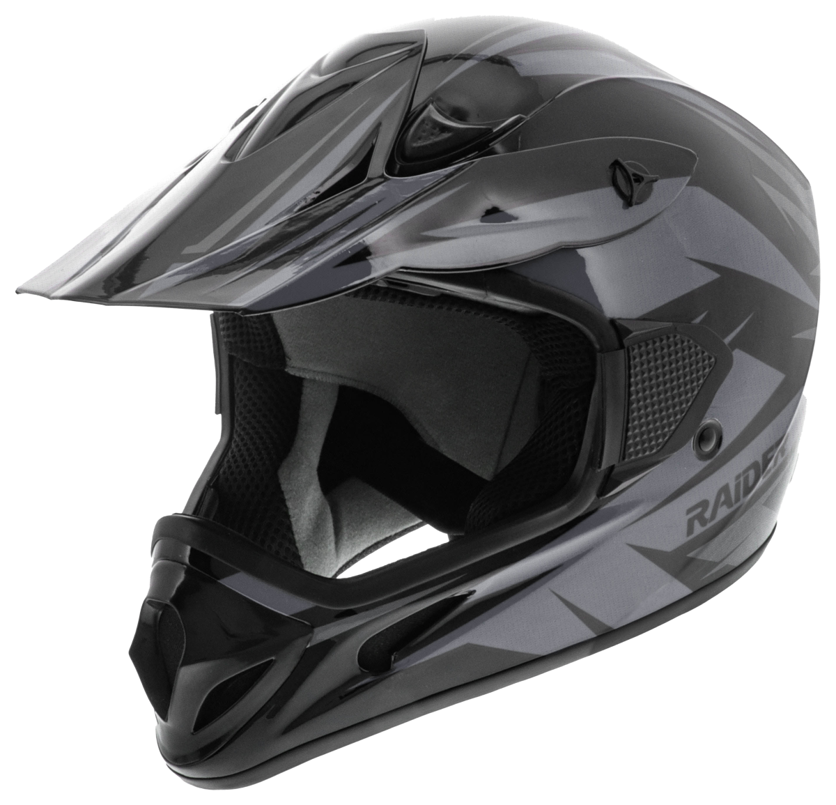 Raider RX2 MX Off-Road Helmet for Adults - Black/Silver - L