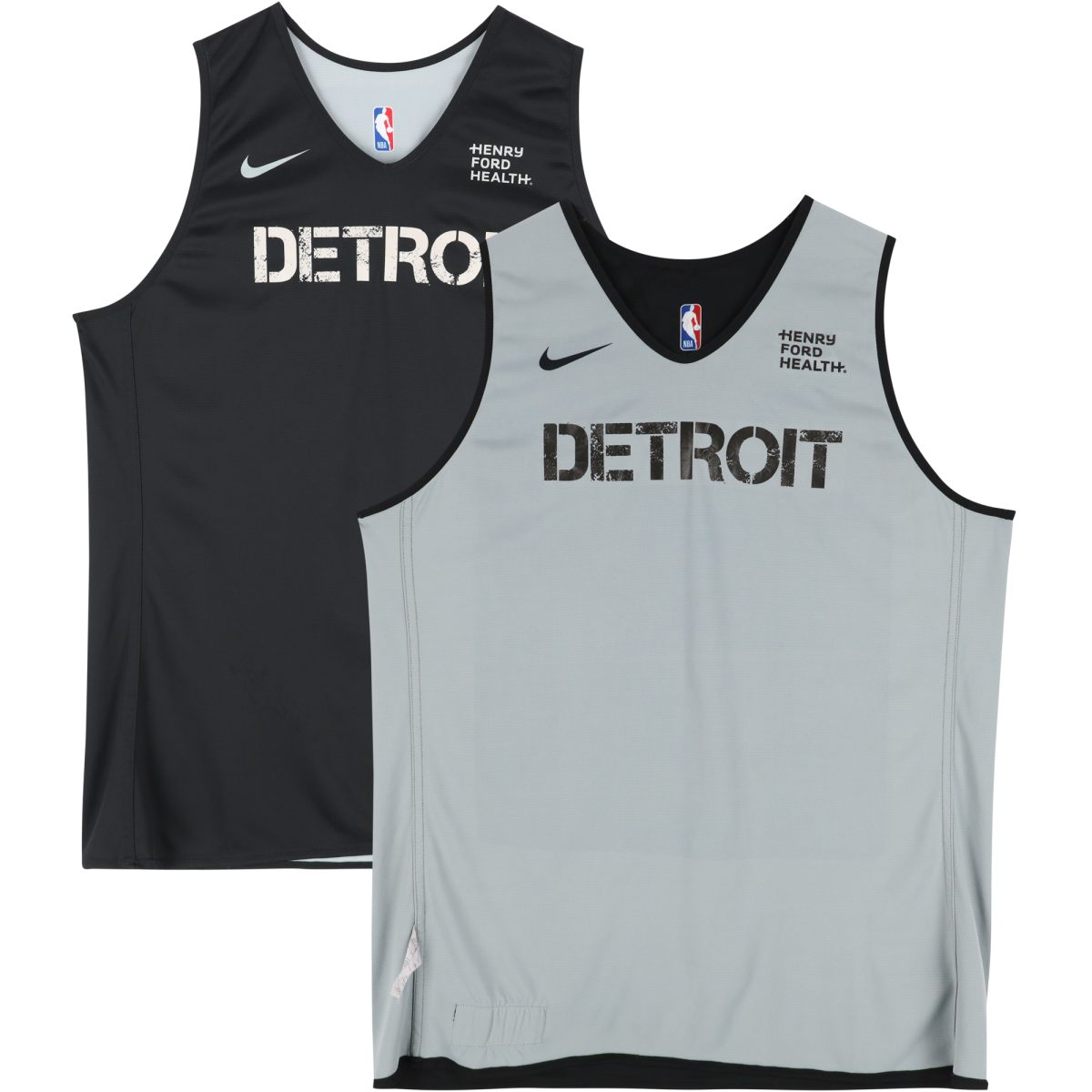 Ron Holland II Detroit Pistons Practice-Used #00 Black Reversible Jersey from the 2024-25 NBA Season