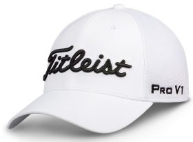 Titleist Tour Sports Mesh Staff Collection Men's Golf Hat - White, Size: Medium/Large