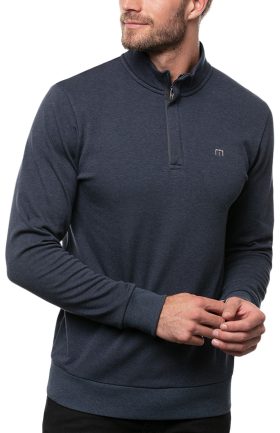 TravisMathew Cloud Quarter Zip 2.0 Men's Golf Pullover - Blue, Size: XXXL