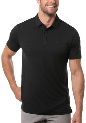 TravisMathew The Heater Men's Golf Polo Shirt - Black, Size: XXL