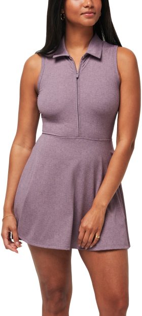 TravisMathew Womens Moveknit Sleeveless Zip Golf Dress 2.0 - Purple, Size: Medium