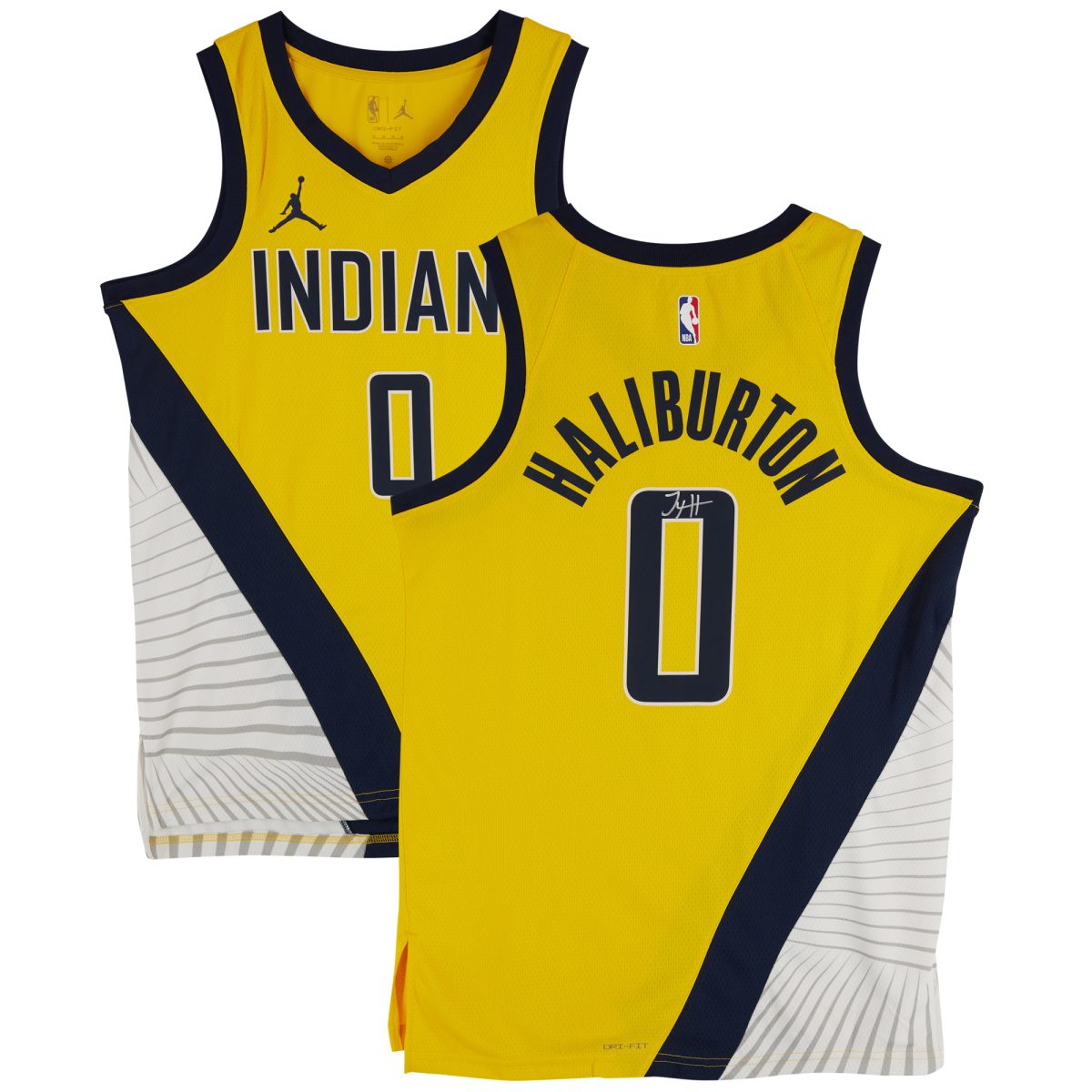 Tyrese Haliburton Indiana Pacers Autographed Jordan Gold Statement Swingman Jersey