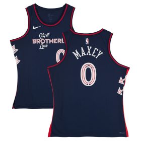 Tyrese Maxey Philadelphia 76ers Autographed Nike Navy 2023-24 City Edition Swingman Jersey