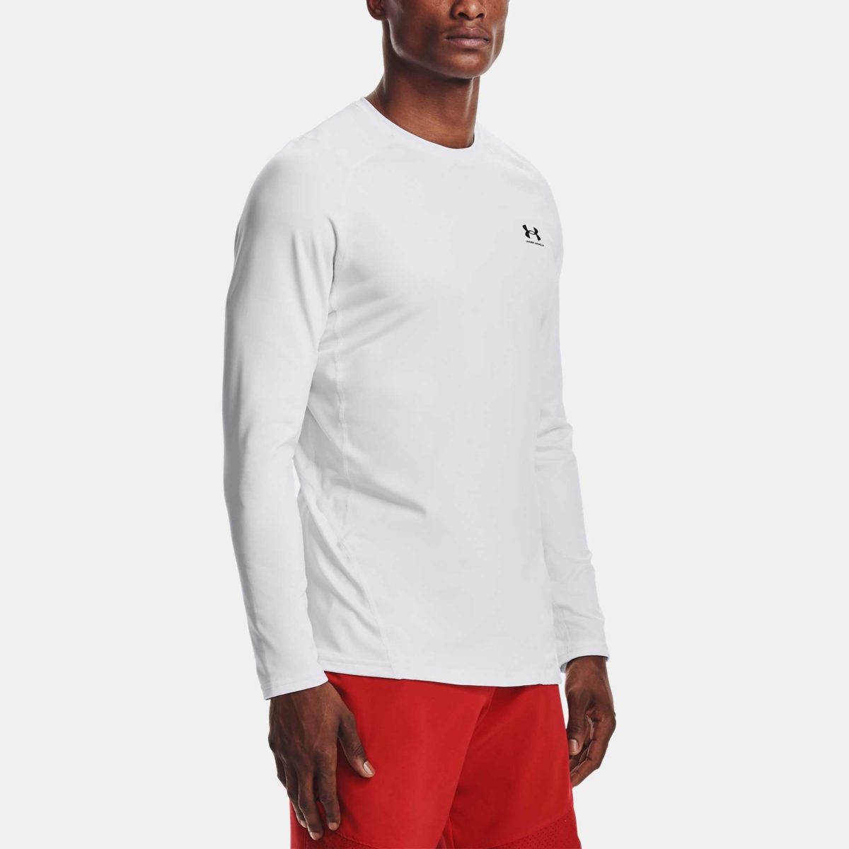 Under Armour ColdGear Fitted Crew Men's Running Apparel White