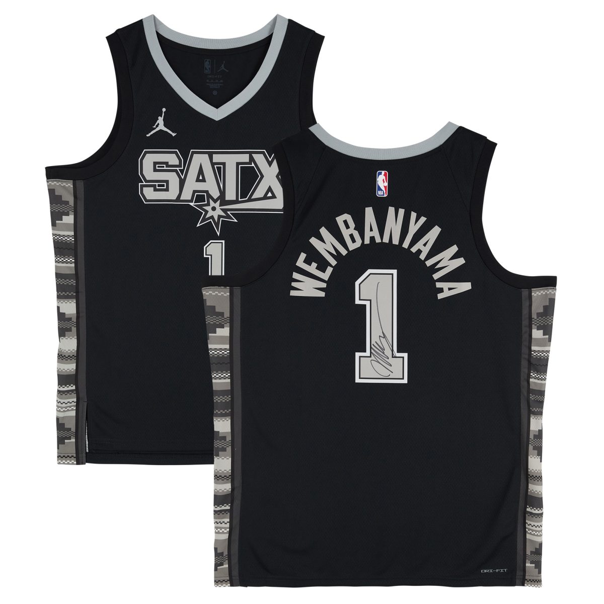 Victor Wembanyama San Antonio Spurs Autographed Black Jordan Brand Statement Edition Swingman Jersey