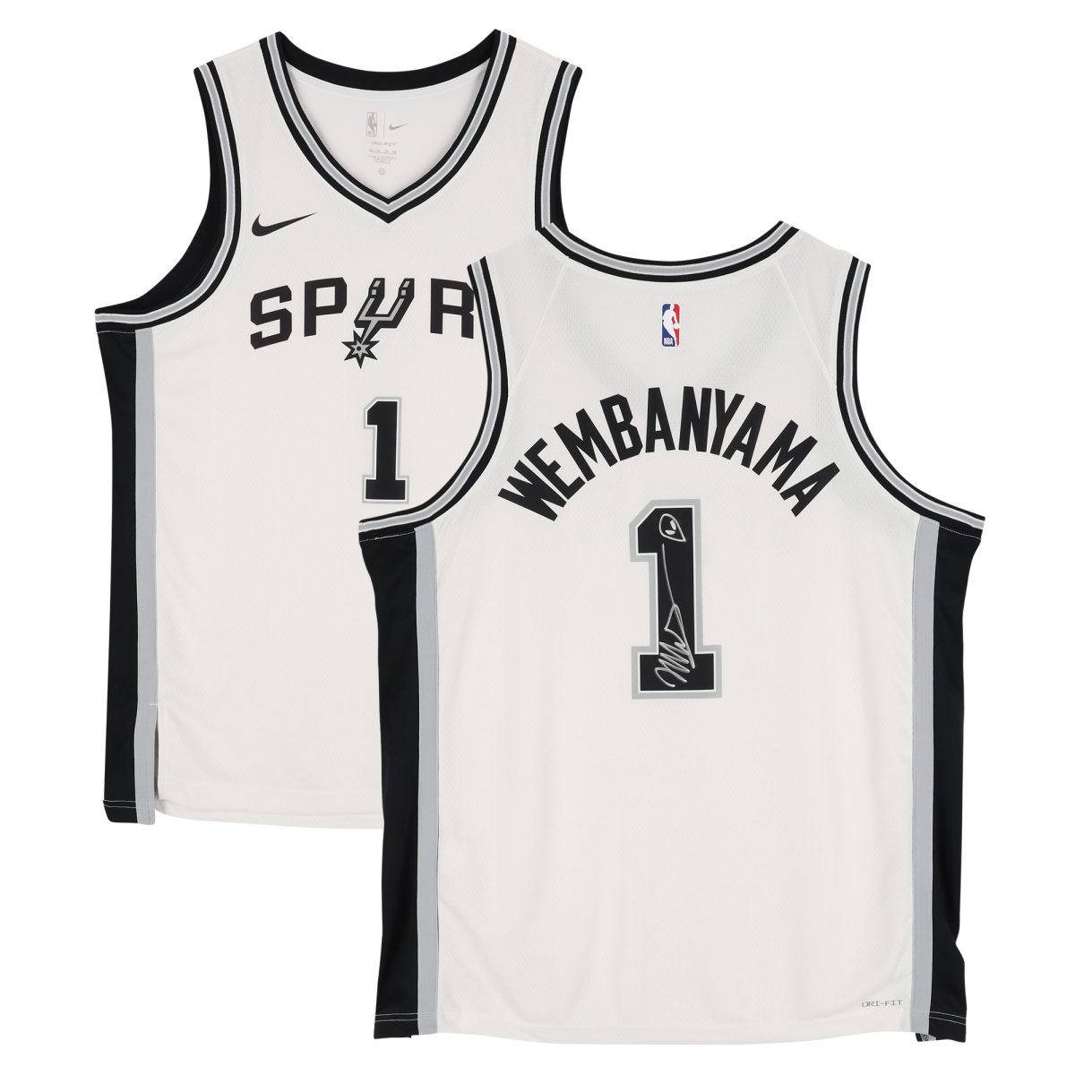 Victor Wembanyama San Antonio Spurs Autographed White Nike Association Edition Swingman Jersey with Hand-Drawn Alien Head