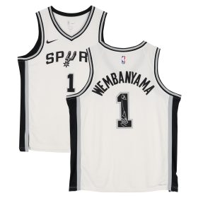 Victor Wembanyama San Antonio Spurs Autographed White Nike Association Edition Swingman Jersey with Hand-Drawn Alien Head