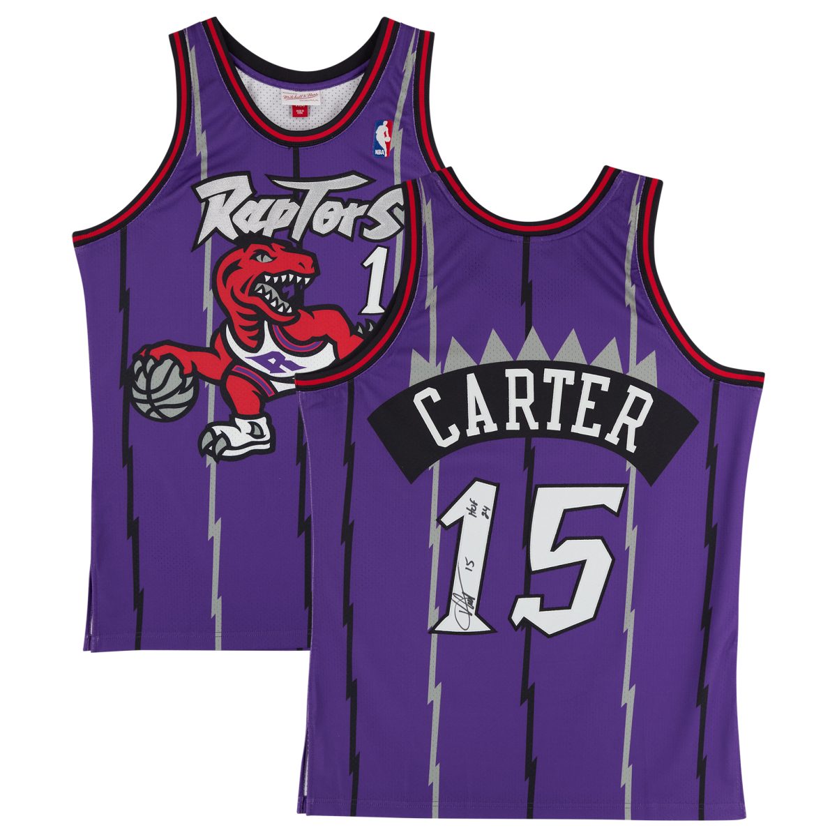 Vince Carter Toronto Raptors Autographed Mitchell & Ness Purple 1998-99 Authentic Jersey with "HOF 24" Inscription