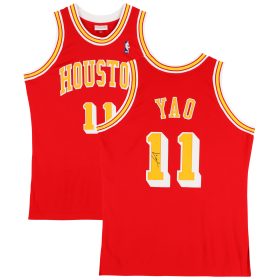 Yao Ming Houston Rockets Autographed Mitchell and Ness 2004-2005 Red Authentic Jersey