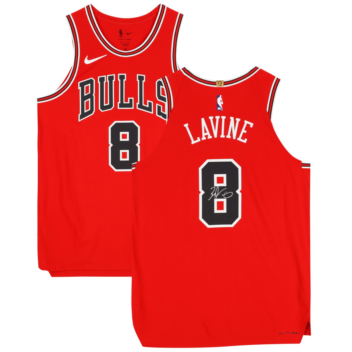 Zach LaVine Chicago Bulls Autographed Red Nike Icon Edition Authentic Jersey