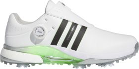 adidas Tour360 24 BOA BOOST Golf Shoes - Cloud White/Core Black/Green Spark - 9.5 - MEDIUM