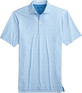 johnnie-O OMalley Printed Jersey Performance Men's Golf Polo - Blue, Size: Medium