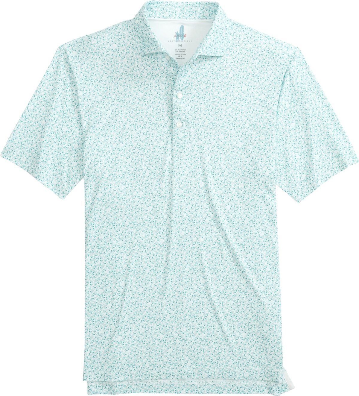 johnnie-O Scuttle Printed Featherweight Performance Men's Golf Polo - Green, Size: Medium