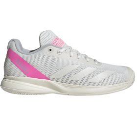 Adidas Women's Courtflash Pickleball Shoes (White/Silver Metallic/Lucid Pink)