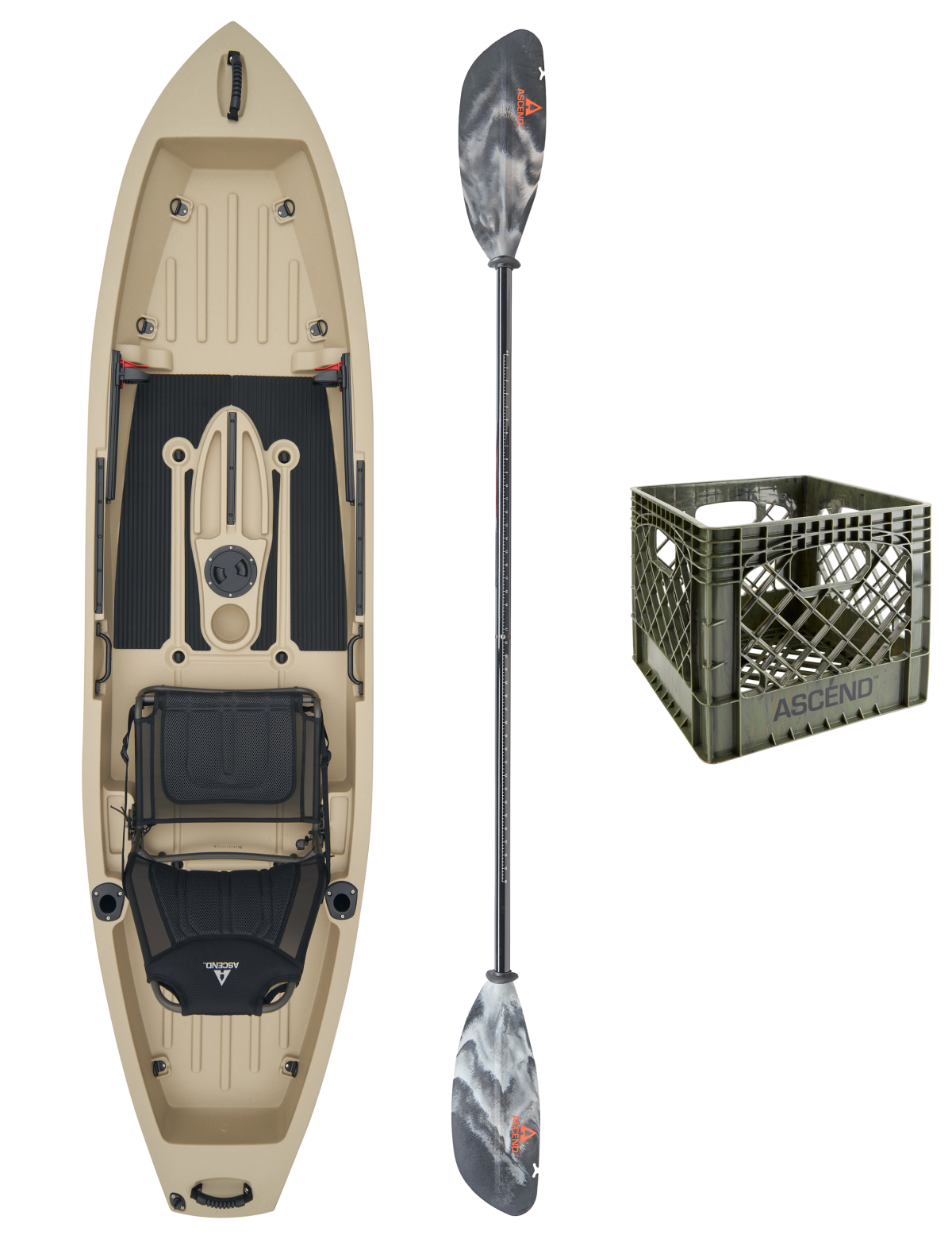 Ascend 10T Sit-On-Top Kayak Fishing Package - Arid