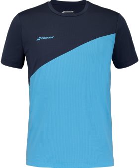 Babolat Men's Drive Crew Neck Tennis Training Tee (Drive Blue)