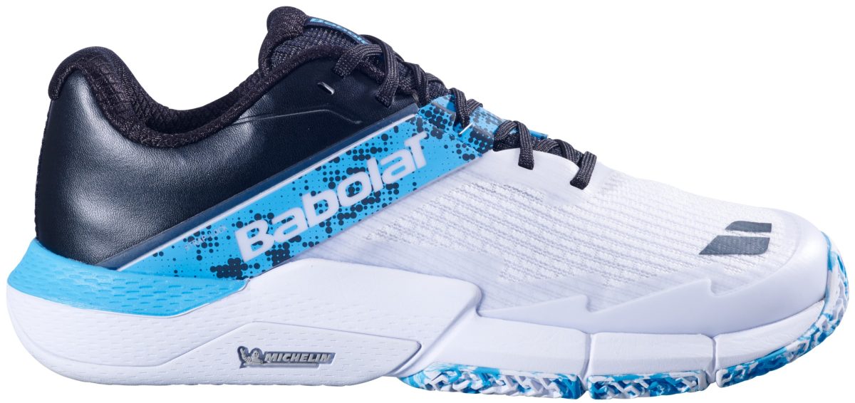 Babolat Men's Movea 2 Padel Shoes (White/Cyan Blue)