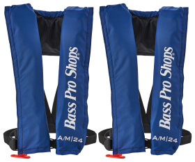 Bass Pro Shops AM24 Auto/Manual Inflatable Life Vest 2-Pack