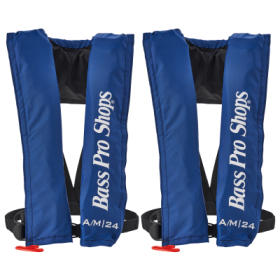 Bass Pro Shops AM24 Auto/Manual Inflatable Life Vest 2-Pack - Royal Blue