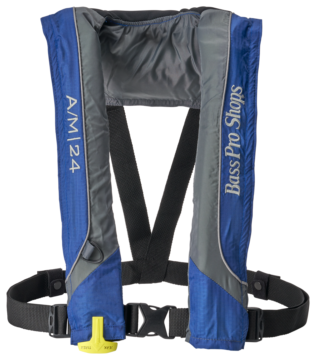 Bass Pro Shops AM24 Auto/Manual Inflatable Life Vest - Blue/Grey