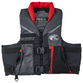 Bass Pro Shops Deluxe Fishing Life Vest - Black/Grey - 2XL/4XL