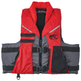 Bass Pro Shops Deluxe Fishing Life Vest - Black/Red - 2XL/4XL