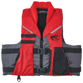 Bass Pro Shops Deluxe Fishing Life Vest - Black/Red - 2XL/4XL