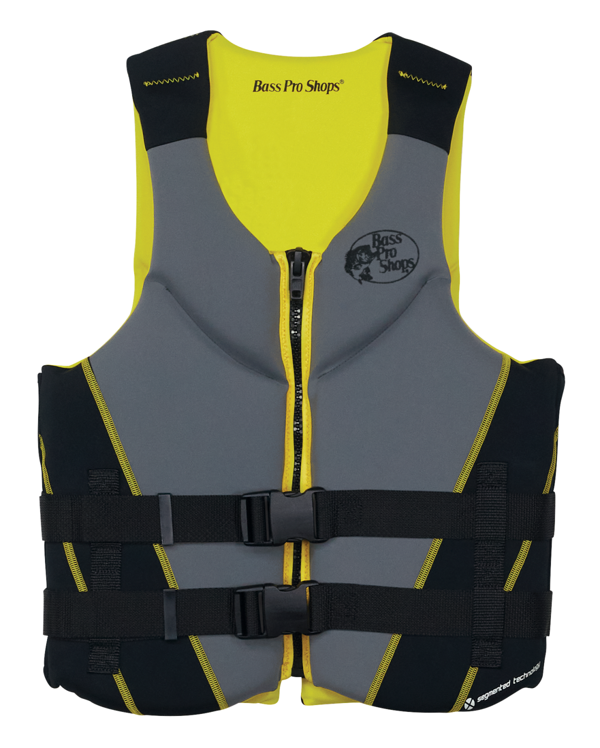 Bass Pro Shops Segmented Neoprene Life Jacket - Yellow/Grey/Black - 2XL/3XL