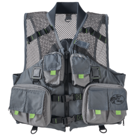 Bass Pro Shops Tournament Fishing Mesh Life Jacket - Charcoal/Silver/Black -