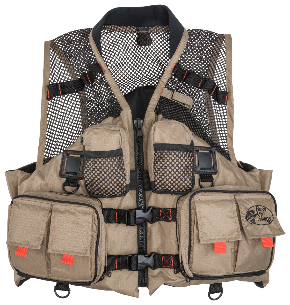 Bass Pro Shops Tournament Fishing Mesh Life Jacket - Tan - 3XL