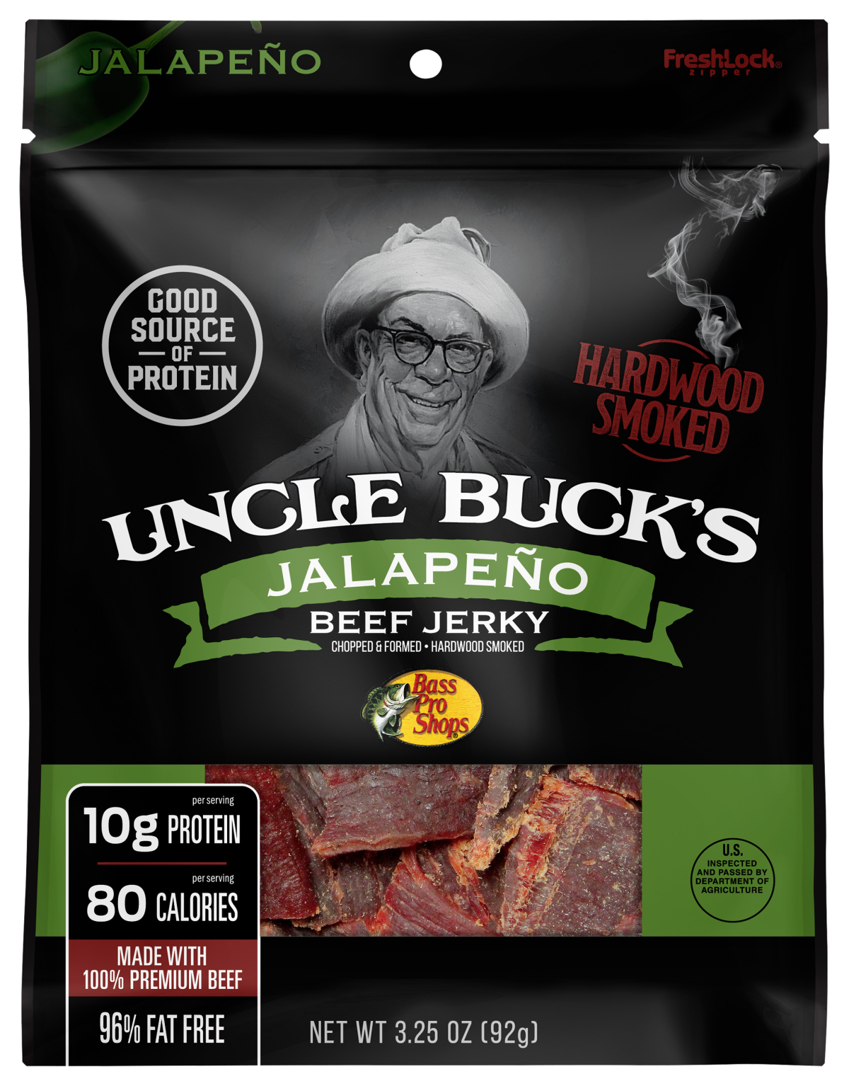 Bass Pro Shops Uncle Buck's Jalapeno Beef Jerky - 3.25 oz.