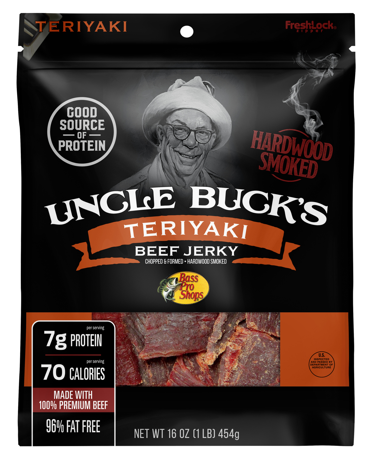 Bass Pro Shops Uncle Buck's Teriyaki Beef Jerky - 16 oz