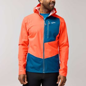 Brooks High Point Waterproof Jacket 2.0 Men's Running Apparel Flame/Deep Sea