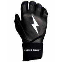 Bruce+Bolt Men's Premium Cabretta Leather Long Cuff Batting Gloves in Black Size Large