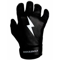 Bruce+Bolt Men's Premium Cabretta Leather Short Cuff Batting Gloves in Black Size Large